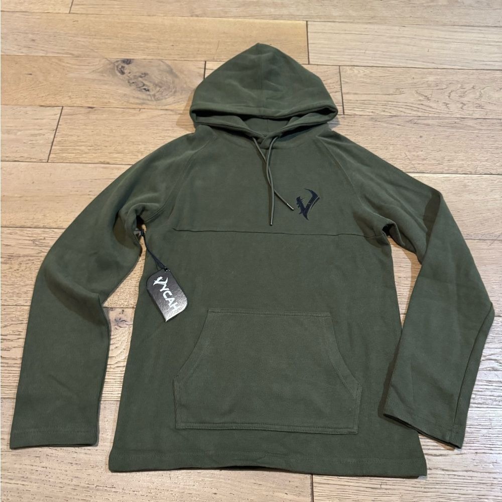 VYCAH Thermal Hoodie Medium Army Green Long Sleeve Pullover Sweatshirt (1074)